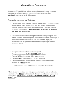 Español III Current Events Presentation Guidelines