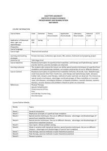 REH 730 Application of Advanced Heat, Light and Hydrotherapy