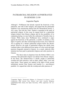 PATRIARCHAL RELIGION AS PORTRAYED
