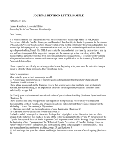 Journal Revision Letter: Dyadic Perceptions in Arguments
