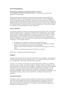 Oral Presentations - Curriculum Support