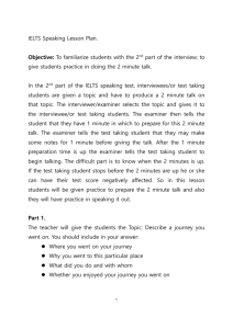 IELTS Speaking Part 2 Lesson Plan: 2-Minute Talk Practice