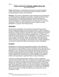 Globalization: A Better Life for All - Essay Analysis