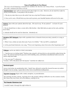 Memoir Writing: Types of Leads & Hooks for Your Story