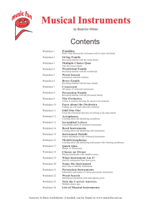 Musical Instruments Worksheets: Families & Orchestra
