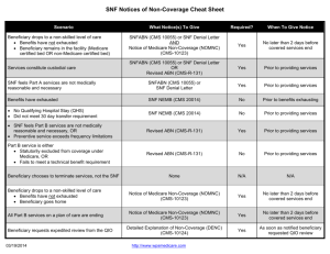 SNF Medicare Non-Coverage Notices Cheat Sheet