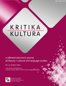 Kritika Kultura: Literary, Cultural, and Language Studies Journal