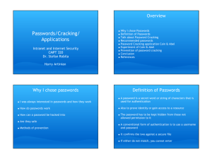 Passwords/Cracking/ Applications