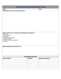 COACH INDIVIDUAL DEVELOPMENT PLAN