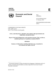 Informe de la ONU: Tortura y Detención - Respuestas del Gobierno