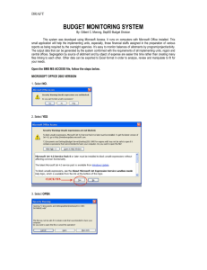 BMS MANUAL - Budget Monitoring System (BMS)