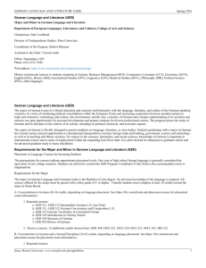 German Language and Literature (GER) German Language and