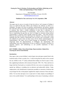 Passing the Time in Pastimes, Professionalism and