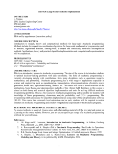 ISEN 636 Large-Scale Stochastic Optimization INSTRUCTOR OFFICE HOURS
