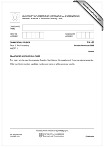 www.XtremePapers.com UNIVERSITY OF CAMBRIDGE INTERNATIONAL EXAMINATIONS General Certificate of Education Ordinary Level 7101/03