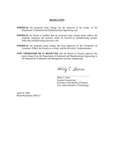 NJIT Engineering Department Name Change Resolution