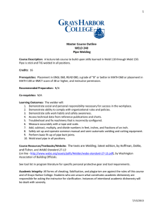 Master Course Outline WELD 240 Pipe Welding