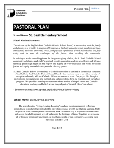 PASTORAL PLAN  Pastoral Plan School Name: