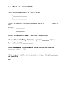 Electrical Troubleshooting Worksheet