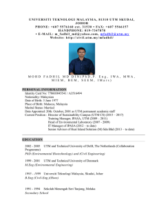 Mohd Fadhil Md Din - Curriculum Vitae