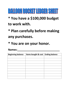 Balloon Rocket Ledger Sheet: Budget Tracking