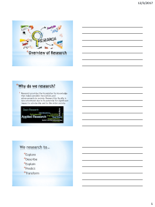 Research Overview: Process, Purpose, and Methods