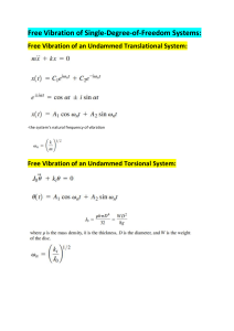 Free Vibration Systems: Lecture Notes