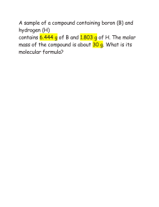 Molecular Formula Calculation: Boron and Hydrogen Compound