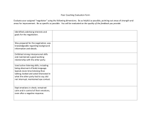 Peer Coaching Negotiation Evaluation Form