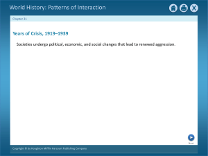 Years of Crisis: 1919-1939 - World History Presentation