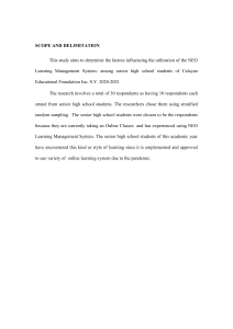NEO LMS Utilization Study: Senior High School