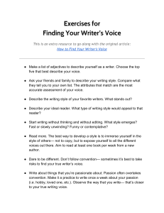 Find Your Writer's Voice: Exercises