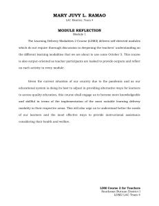 LDM2 Module Reflection: Learning Delivery Modalities