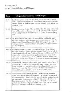 LRS Range Interpretation Guidelines for Student Retention