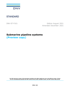 Submarine Pipeline Systems Standard - DNV