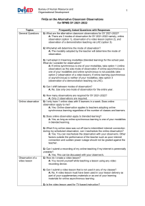 Alternative Classroom Observations FAQs RPMS SY 2021-2022