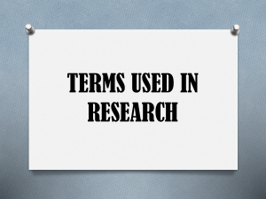 Research Terms: Definitions & Concepts