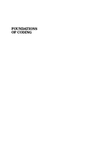 Foundations of Coding: Error-Correcting Codes & Cryptography