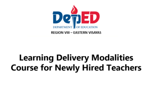Learning Delivery Modalities Course for Teachers
