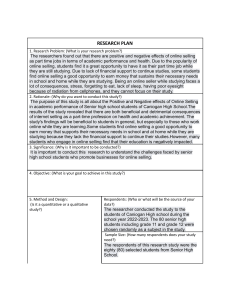 Online Selling & Student Performance: A Research Plan