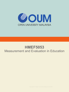Measurement & Evaluation in Education Coursebook
