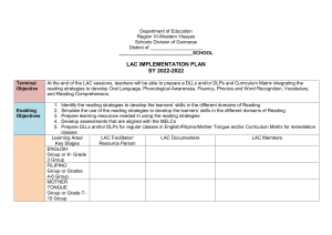 LAC Implementation Plan SY 2022-2022