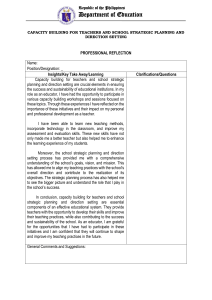 Teacher Professional Reflection on Capacity Building