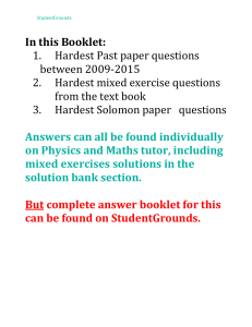 Math Exam Prep: Past Papers, Mixed Exercises, Solomon Questions