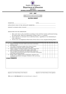 Teacher Applicant Rating Sheet