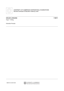 English Language Exam Paper: Writing Prompts