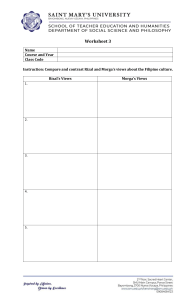 Rizal vs. Morga: Filipino Culture Comparison Worksheet