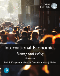 International Economics: Theory and Policy, 12th Edition