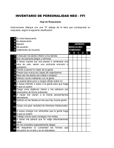 NEO-FFI: Hoja de Respuestas de Inventario de Personalidad