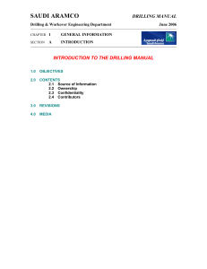 Saudi Aramco Drilling Manual: General Information